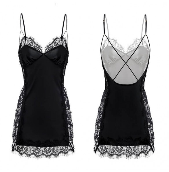 FEE ET MOI Sexy Backless Lace Up Nightdress (Black) FEE ET MOI Sexy Backless Lace Up Nightdress (Black)